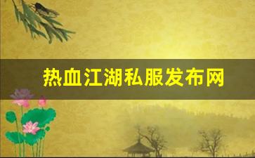 热血江湖私服发布网(热血江湖私发网6000) (12)
