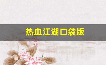 热血江湖口袋版(热血江湖口袋版官网下载)